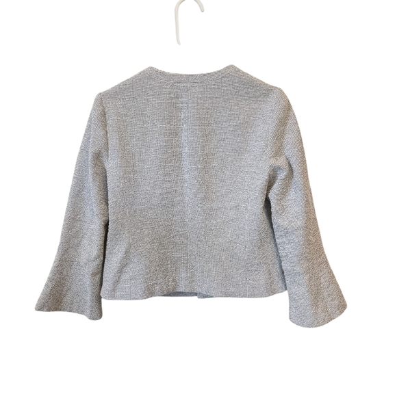 Like New Ann Taylor Factory Tweed Blazer Peplum Sleeves Size 2 - Picture 2 of 10